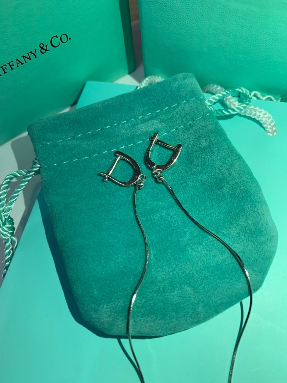 Tiffany довгі сережки у формі ланцюжка, срібло 925 проби