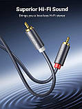 UGREEN 2RCA 2RCA 2м Кабель Штекер до 2RCA Стерео Штекер Аудіокабель Позолочений Автомобільний Аудіо Адаптер тюльпани, фото 8