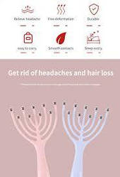 Масажер для голови, зі сталевою кулькою, з 9 пальцями