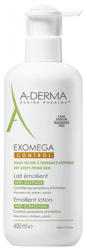 A-Derma Exomega Control Emollient Lotion Пом'якшувальний Лосьйон для обличчя і тіла А-Дерма Екзомега 400 мл ФРАНЦІЯ