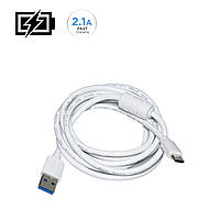 Кабель для зарядки телефону High Quality Type-C USB-A 2.1А 1.5м ЮСБ кабель для синхронизації , шнур тайп сі