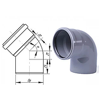 Колено канализационное Интерпласт 50/20° (внутренняя)