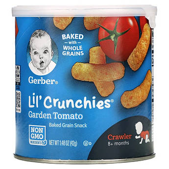 Gerber, Lil' Crunchies, для малюків від 8 місяців, зі смаком томатів, 42 г