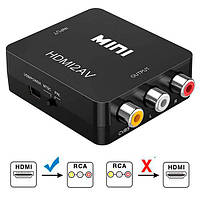Адаптер-перехідник HDMI to RCA AV для PC / DVD / TV приставки / Ноутбука