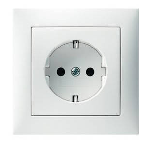 Розетка Berker S.1 з заземленням і захистом від дітей, білий глянець, 1 роз’єм, фото 2