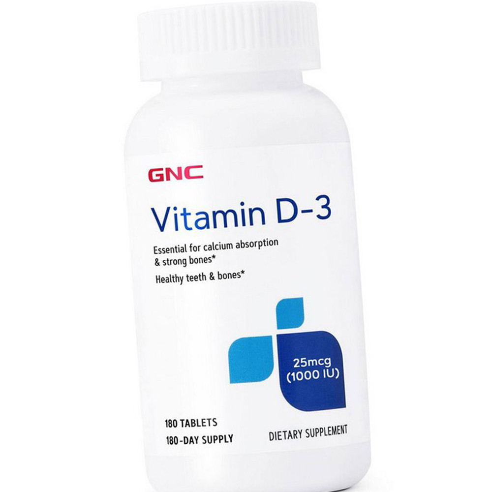 Вітамін Д 1000 GNC Vitamin D-3 1000 IU 180 таблеток