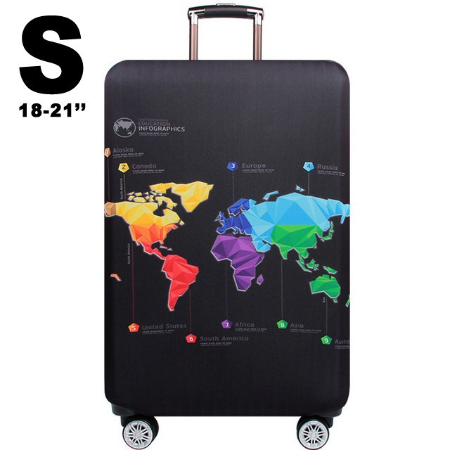 Чохол на валізу CoverCase World Map розмір ручна поклажа S 18-21" (CC-25177), фото 1