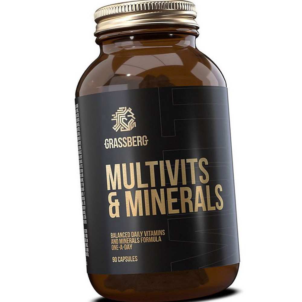 Вітаміни і мінерали Grassberg Multivits & Minerals 90 капсул