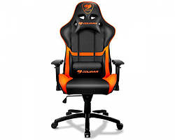 Геймерське крісло Cougar Armor Black/Orange з екошкіри зі сталевим каркасом Чорно-жовтогарячий