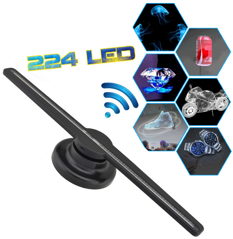 3D голографічний проектор вентилятор Hologram Fan Z1 43 см + карта пам'яті Black (7631)