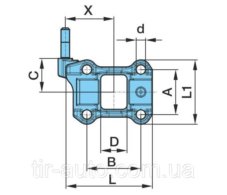 Кронштейн ресори BPW лівий з кріпленням амортизатора (місце під ресору ...