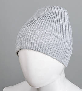 Базова шапка Резинка на ФЛІСІ (201030ф), Світло-сірий