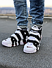 Чоловічі та жіночі кросівки Nike Air More Uptempo Взуття Найк Аптемпо чорно-білі модні молодіжні круті осінь весна, фото 8