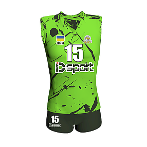 Жіноча ігрова волейбольна форма Green stroke