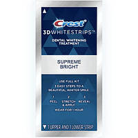 Отбеливающие полоски для зубов Crest 3D White Whitestrips Supreme Bright 2шт(1 на нижнюю 1 на верхнюю челюсть)