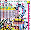 Набір для вишивання за нанесеною на канву схемою  "This tea set". AIDA 14CT printed, 21*16 см, фото 5