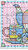 Набір для вишивання за нанесеною на канву схемою  "This tea set". AIDA 14CT printed, 21*16 см, фото 6