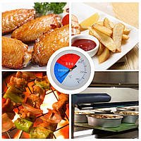 Термометр для гриля, коптильні, барбекю, 10-400C з неіржавкої сталі BBQ