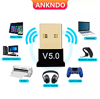 USB Bluetooth 5.0 adapter мини Ankndо-R55. ЮСБ блютус, блютуз адаптер для компьютера, ПК, ноутбука