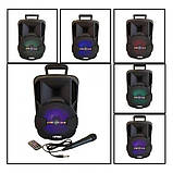 Портативна Bluetooth-колонка KIMISO KS-М1 7963 з мікрофоном, підсвіткою, чорна., фото 7