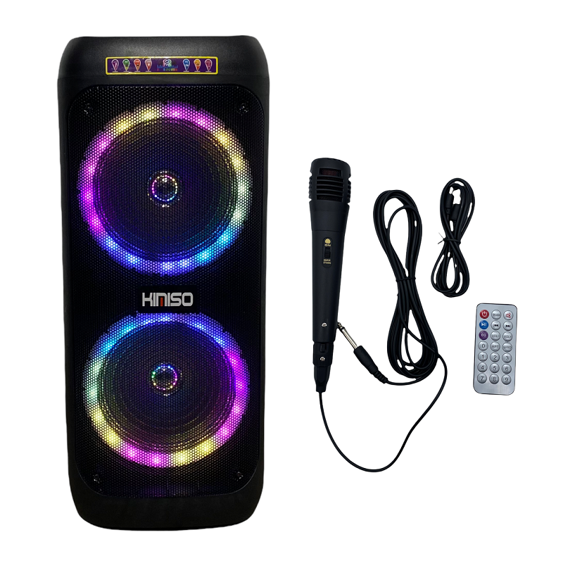 Портативна Bluetooth-колонка KIMISO QS 82 7965 з мікрофоном, підсвічуванням, чорного кольору.