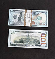 Деньги сувенирные 100 долларов купюры нового образца банкноты пачка 80 шт