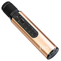 Караоке микрофон Losso K1 Premium золотой (стерео, звуковая карта)