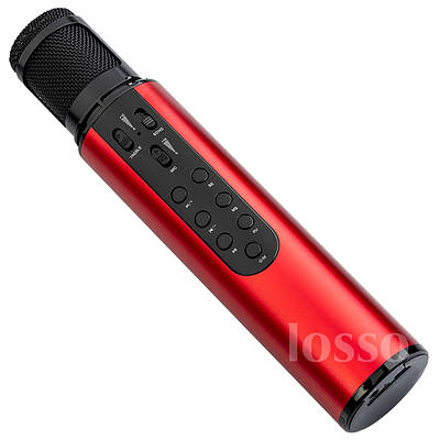 Караоке мікрофон Losso K1 Premium червоний (стерео, звукова карта)