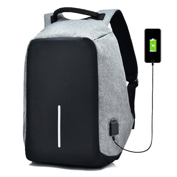 

Рюкзак городской Bobby Антивор с usb-портом, XD Design, серый