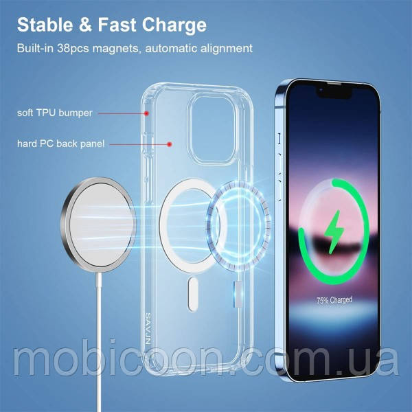 Чохол з MagSafe для iPhone 13 Pro з полікарбонату прозорий