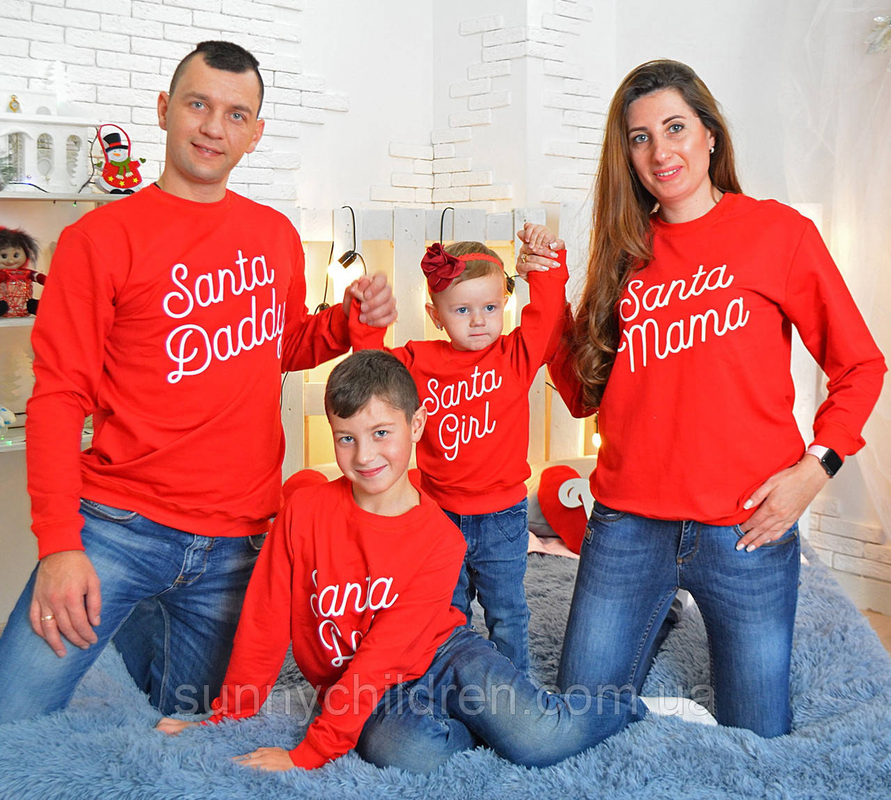 Набір 4х Свитшотов 2 дор.+2 дитячі .Santa сімейна фотосесія