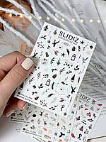 Слайдер-дизайн SLIDIZ водная наклейка для ногтей на любой фон, новогодние, зима, Новый год, Рождество
