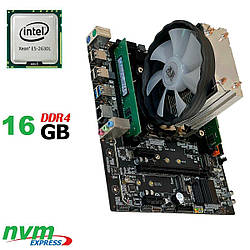 Материнська плата+CPU+RAM+Кулер:X99 V20+Intel Xeon E5-2630L v3 (8 ядер по 1.8GHz)+16 GB DDR4