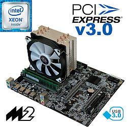 Материнська плата+CPU+RAM+Кулер: X79Z-2.4F + Intel Xeon E5-2695v2 (12  ядер по 2.4GHz) + 16GB DDR3