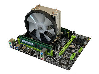 Материнська плата + CPU + RAM + Кулер: X79 2.82a + Intel Xeon E5-2650v2 (8ядер по 2.6) + 16GB DDR3 + Кулер