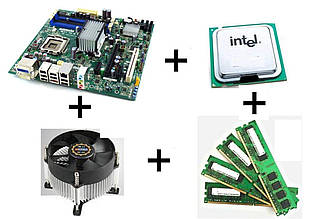 Комплект б/в: Материнська плата Q45 LGA775+Intel Core 2 Quad Q8200 (4 ядра по 2.33 GHz)+4 GB DDR2+Кулер