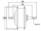 Мотор колесо F 350Вт/ 36 В  переднє посилене, фото 5