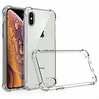 Противоударный чехол с усиленными углами для iPhone XS прозрачный силиконовый