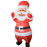 Надувний костюм Санта Клаус RESTEQ дорослий 150-190 см. Санта косплей. Костюм Діда Мороза. Santa Claus надувний костюм, фото 3