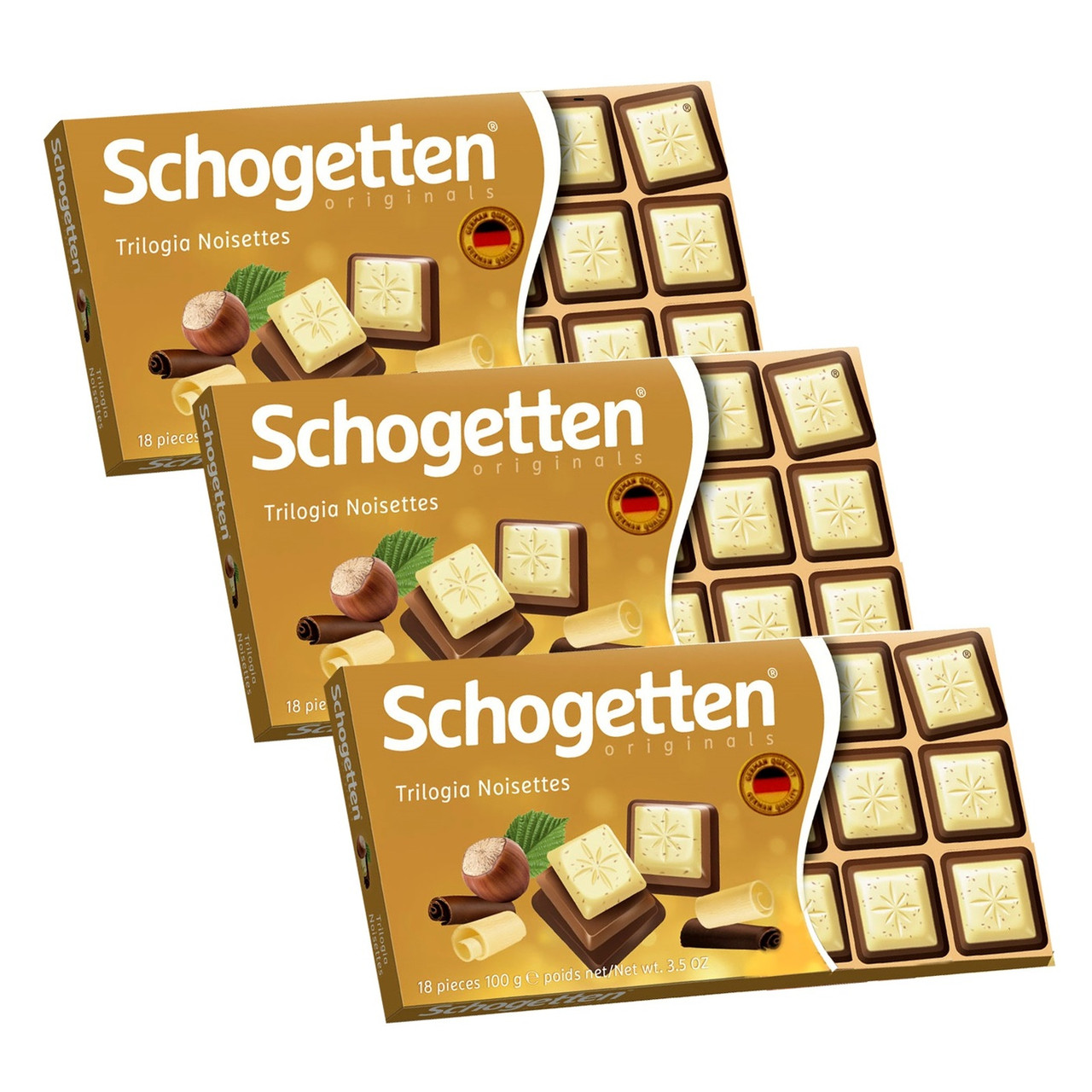 Молочний шоколад Schogetten Trilogia 100 грамів Німеччина, фото 1