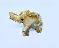Статуэтка фэн шуй - Слон денежный малый из натурального камня оникс, высота 6 см., длина 7 см.