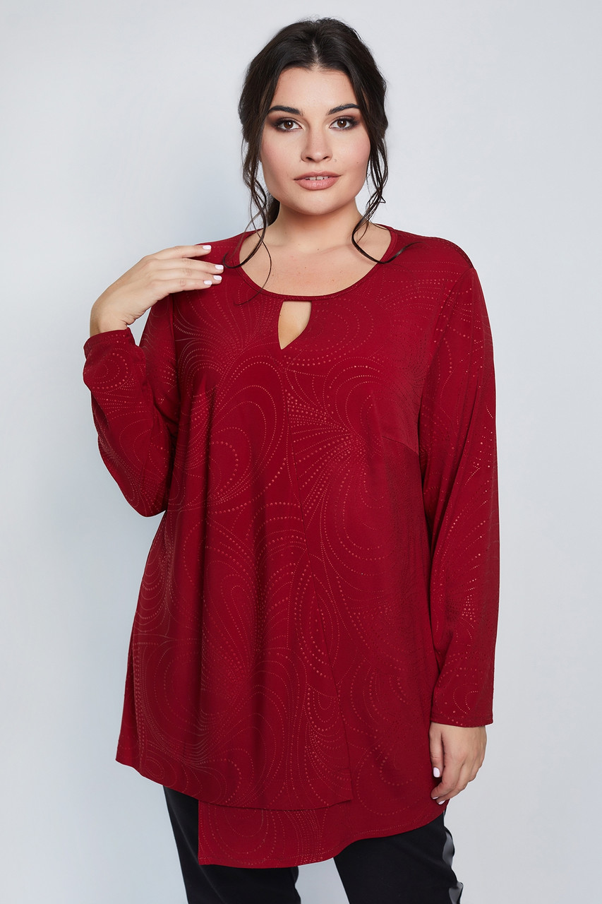 Туніка Надія бордовий/хвилі 56 (100891), фото 1