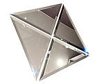 Дзеркальна плитка 100см х 100см з фацетом трикутник срібло, фото 4