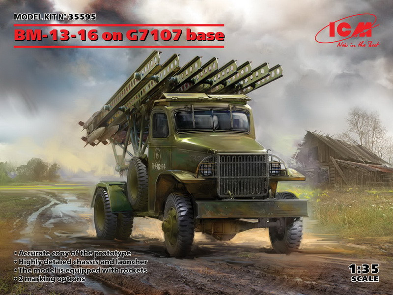 Пластикова модель 1/35 ICM 35595 Радянська бойова машина BM-13-16 на базі G7107