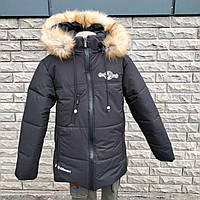 Куртка Black на хутрі та капюшоном 48