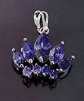 Кулон ХР з фіолетовими цирконами. Родій. Довжина: 1,8 см.