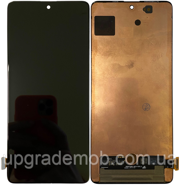 Дисплей модуль тачскрин Samsung A715 Galaxy A71 чорний Amoled оригінал переклеєне скло
