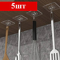 5 шт/набор Крючки-Вешалки самоклеющиеся прозрачные на липкой основе, крючок на липучке, крючок для ванной, для кухни CraftHouse