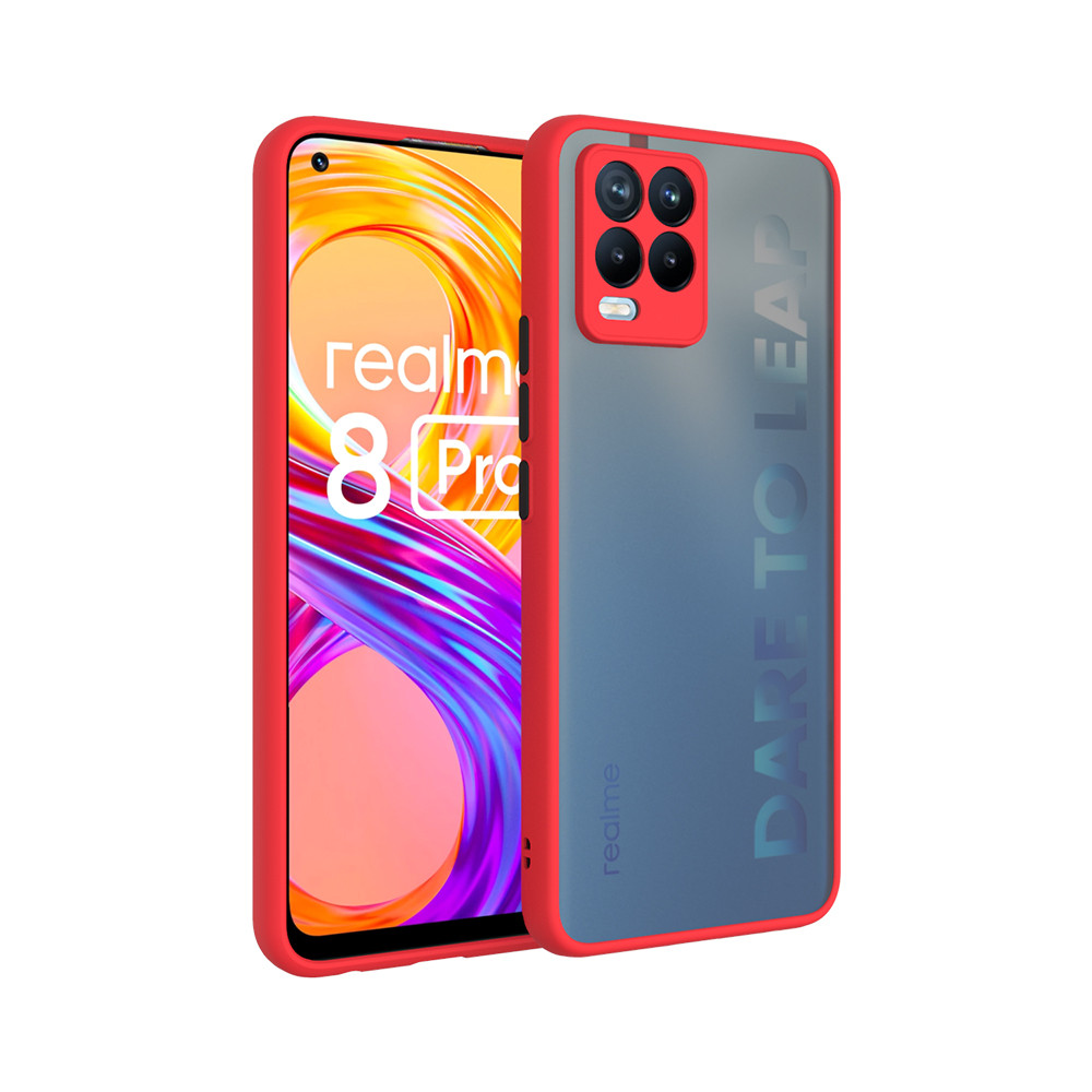 Матовий чохол бампер для Realme 8 червоний протиударний