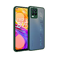 Матовий чохол бампер для Realme 8 зелений протиударний